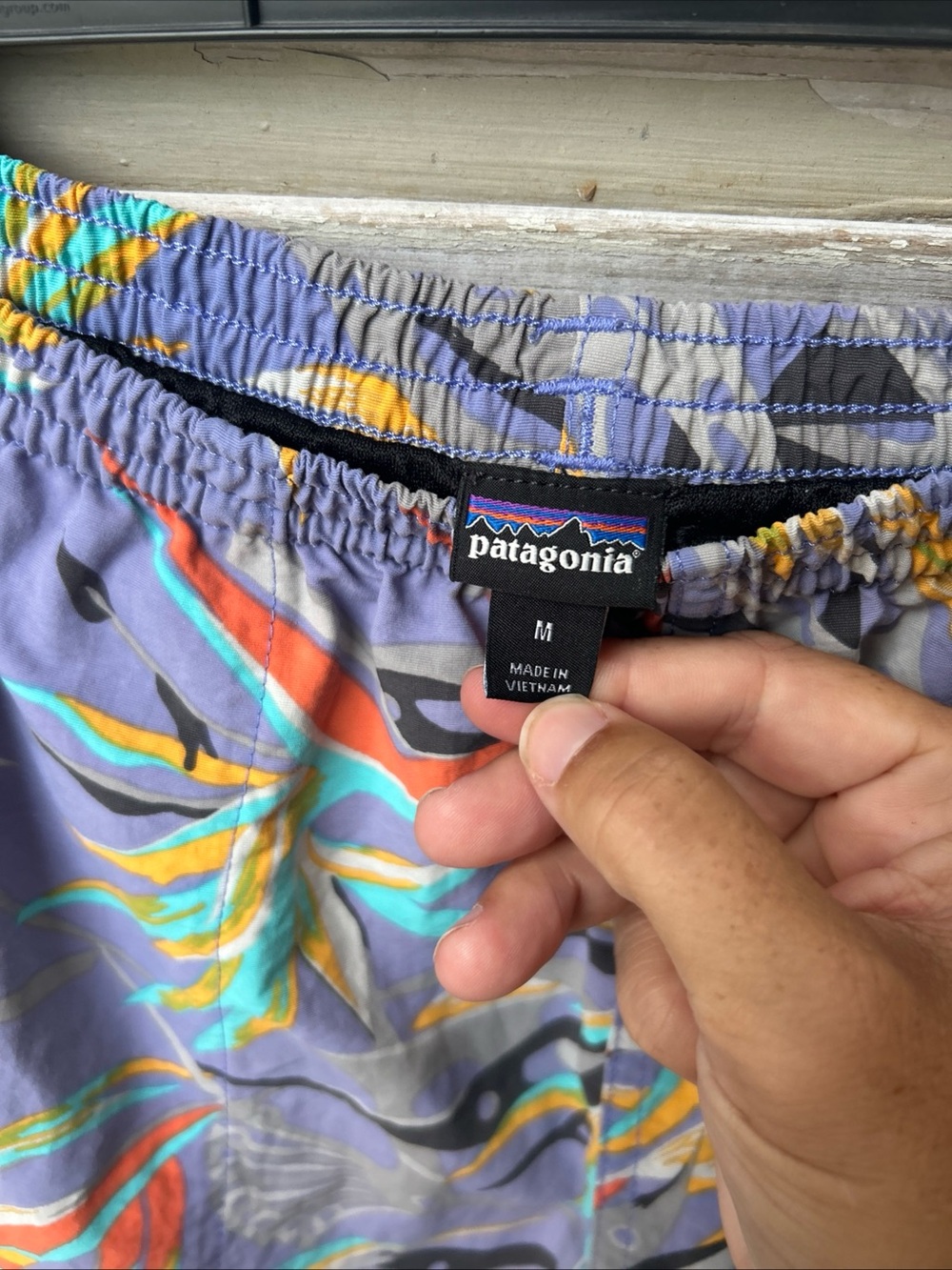 Patagonia Men’s Medium Baggies Shorts 6” Piton Paradise: Violet Blue 2016 RARE. - Picture 4 of 5